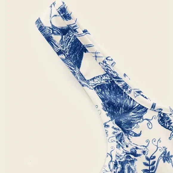 COPY - Royal Blue Dandelion print crop top! - Picture 3 of 5